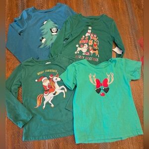 🎈2/$15 Kids Holiday Graphic Shirts Bundle- Green